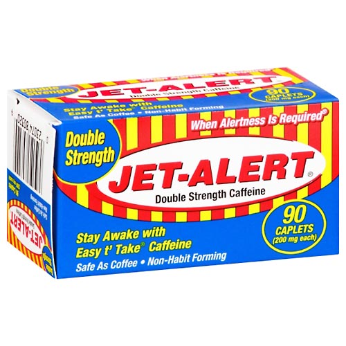 Image for Jet Alert Caffeine, Double Strength, 200 mg, Caplets,90ea from Total Health Care Pharmacy
