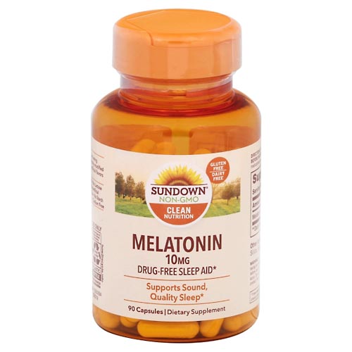 Image for Sundown Melatonin, 10 mg, Capsules,90ea from Total Health Care Pharmacy