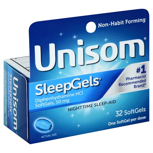 Image for Unisom Nighttime Sleep-Aid, 50 mg, SoftGels,32ea from Total Health Care Pharmacy