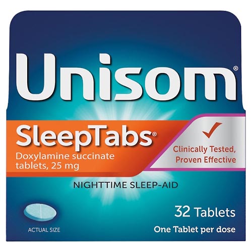 Image for Unisom Nighttime Sleep-Aid, 25 mg, Tablets,32ea from Total Health Care Pharmacy