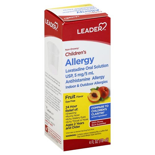 Image for Leader Allergy, Non-Drowsy, Children's, Fruit Flavor,4oz from Total Health Care Pharmacy