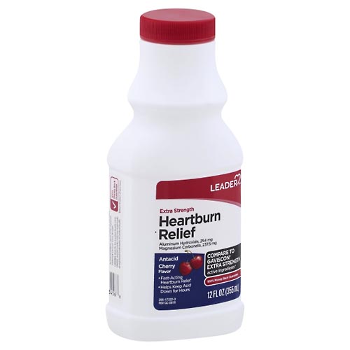 Image for Leader Heartburn Relief, Extra Strength, Cherry Flavor,12oz from Total Health Care Pharmacy