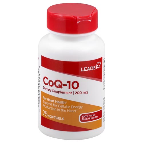 Image for Leader CoQ-10, 200 mg, Softgels,75ea from Total Health Care Pharmacy