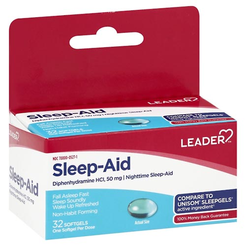 Image for Leader Sleep-Aid, Softgels,32ea from Total Health Care Pharmacy