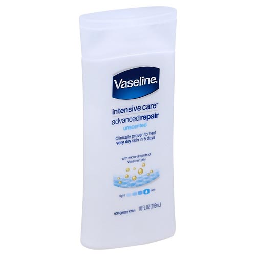 Image for Vaseline Lotion, Non-Greasy, Advanced Repair, Fragrance Free,10oz from Total Health Care Pharmacy